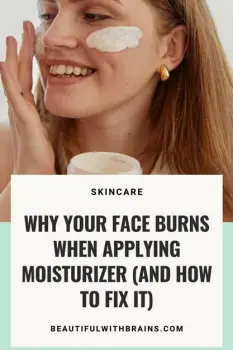 Person smoothing facial moisturizer over their cheek with clean fingertips