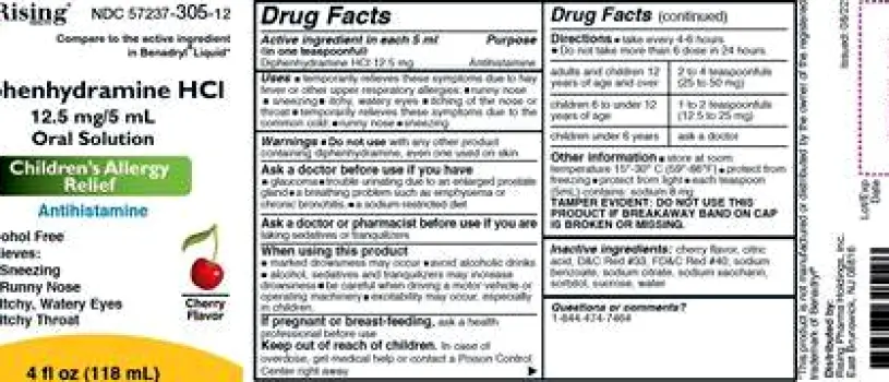 Hand holding a medication bottle with the active ingredient diphenhydramine clearly visible on the label next to a multi-symptom product being set aside