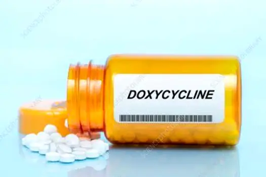 Bottle of doxycycline tablets