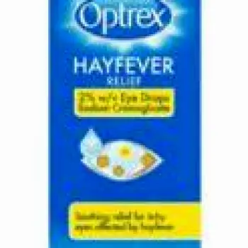 Hay fever tablets alongside nasal spray and eye drop bottles