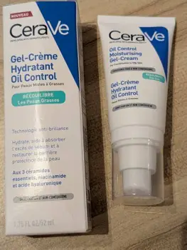 Close-up of a lightweight gel-cream moisturizer resting on fingertips