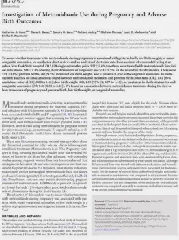 Metronidazole During Pregnancy: Safety, Evidence and Use