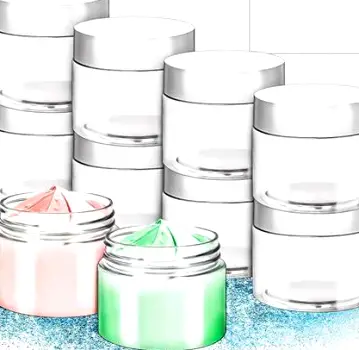 Four open jars arranged side by side showing ointment, cream, balm and lotion with visibly different textures from thick and greasy to light and runny