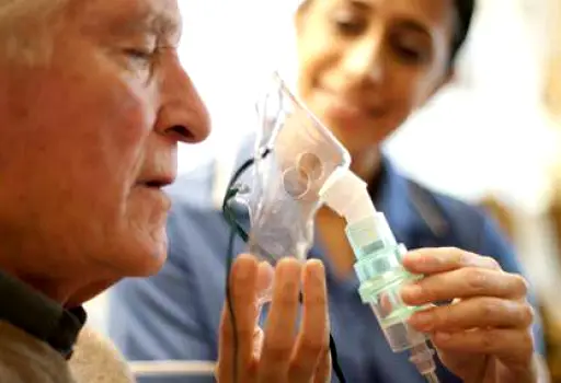 Person receiving oxygen therapy