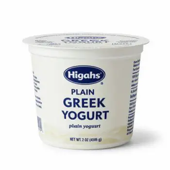Container of plain yogurt with visible live cultures