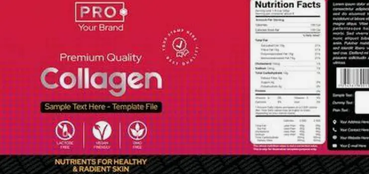 Person turning a collagen supplement tub to examine the label on the back