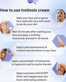 Person applying a small amount of topical cream to facial skin