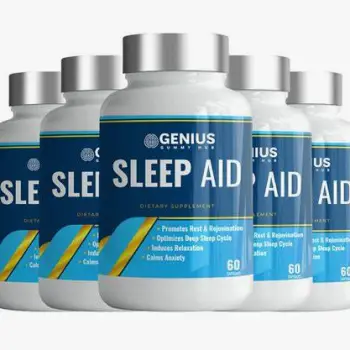 Several different over-the-counter medicine bottles and boxes for allergy and sleep aids lined up on a table.