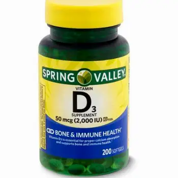 Bottle of vitamin D supplements