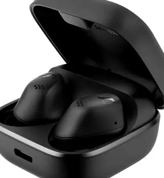 A pair of wireless earbuds inserted into the ear